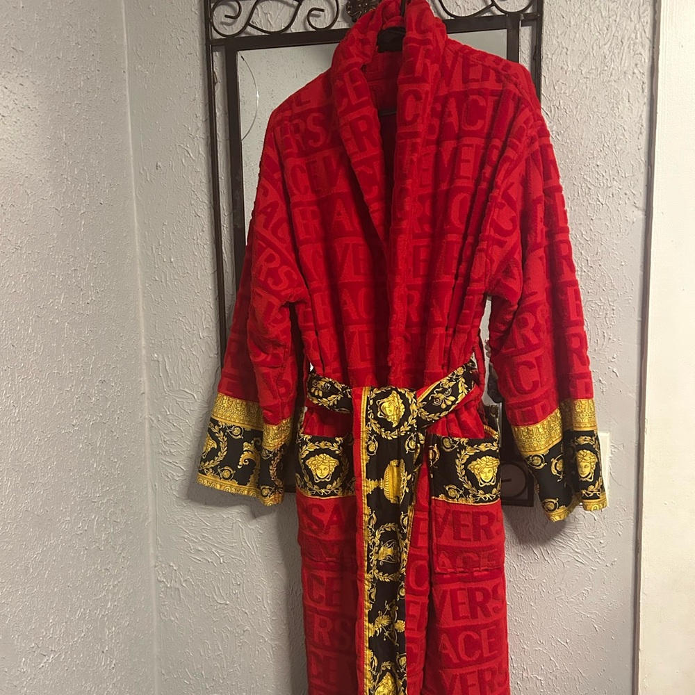 Versace Red and Black Robe